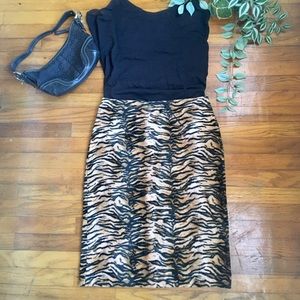 Betsey Johnson New York Tiger Print Skirt.